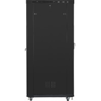 Szafa Instalacyjna Rack Stojąca 19" 42u 800x1200 Czarna Drzwi Szklane LCD Lanberg Flat Pack