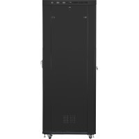 Szafa Instalacyjna Rack Stojąca 19" 47u 800x1000 Czarna Drzwi Szklane LCD Lanberg Flat Pack