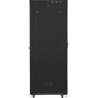 Szafa Instalacyjna Rack Stojąca 19" 47u 800x1000 Czarna Drzwi Szklane LCD Lanberg Flat Pack