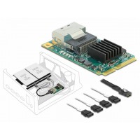 Karta Mini PCIE->4x SATA 6Gb/s + Mini Sas Sff-8087 36 Pin(F) Delock