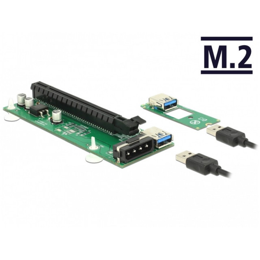 Karta PCI Express X16->M.2 Key B+M + Kabel USB 30cm Delock