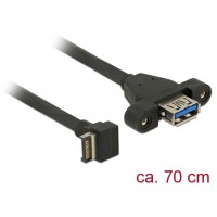 Kabel USB Key A 20 Pin(M)->USB-A(F) 3.1 Gen 2 70cm Czarny Do Panelu Delock