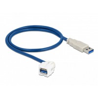 Moduł Keystone Gniazdo USB-A(F) 3.0->USB-A(M) 250" Na Kablu 50cm Delock