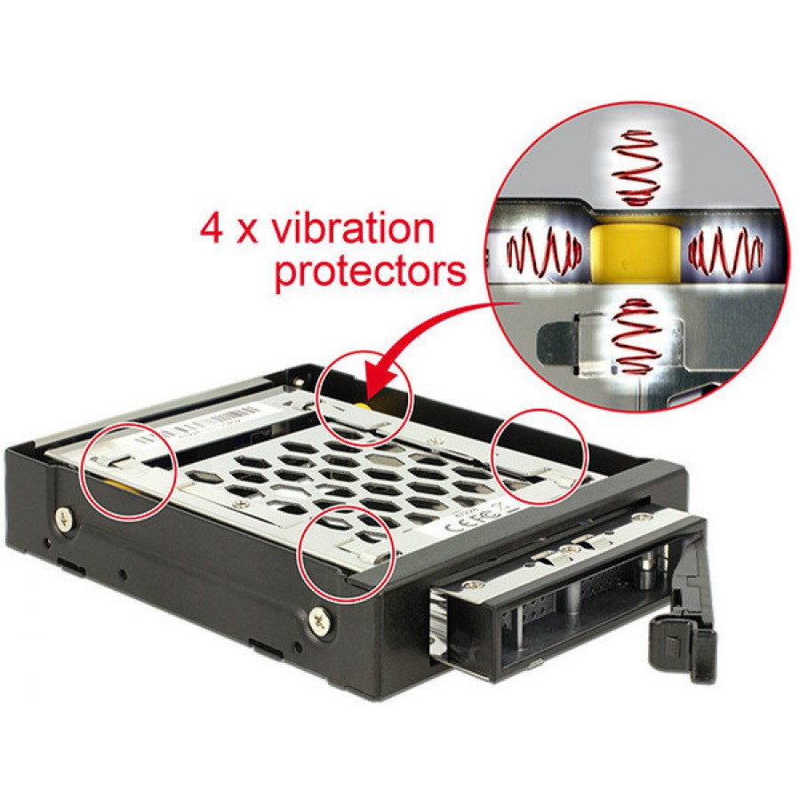 Kieszeń Wewnętrzna Delock HDD/SSD 2.5” Sata SAS Z Zabezpieczeniem Przed Drganiami