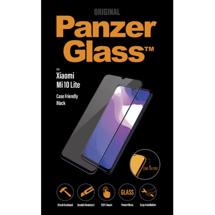 Szkło Hartowane Panzerglass Do Xiaomi Mi 10 Lite Czarny Do Etui