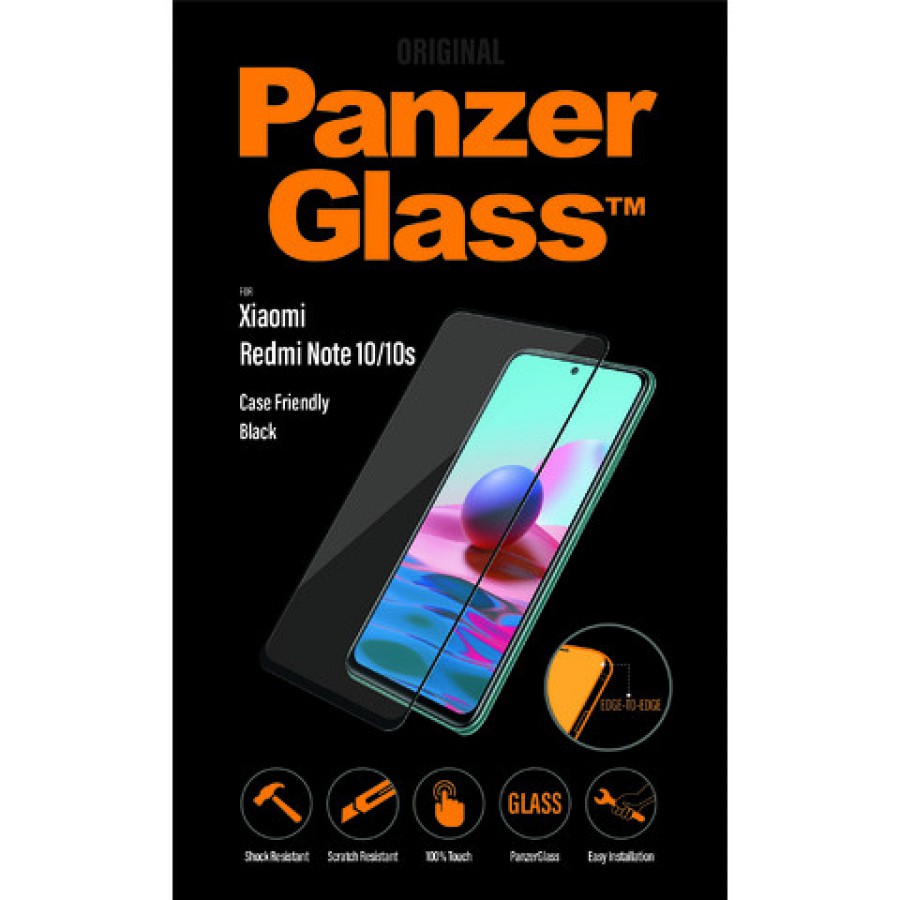 Szkło Hartowane Panzerglass Do Xiaomi Redmi Note 10/10s Czarny Do Etui