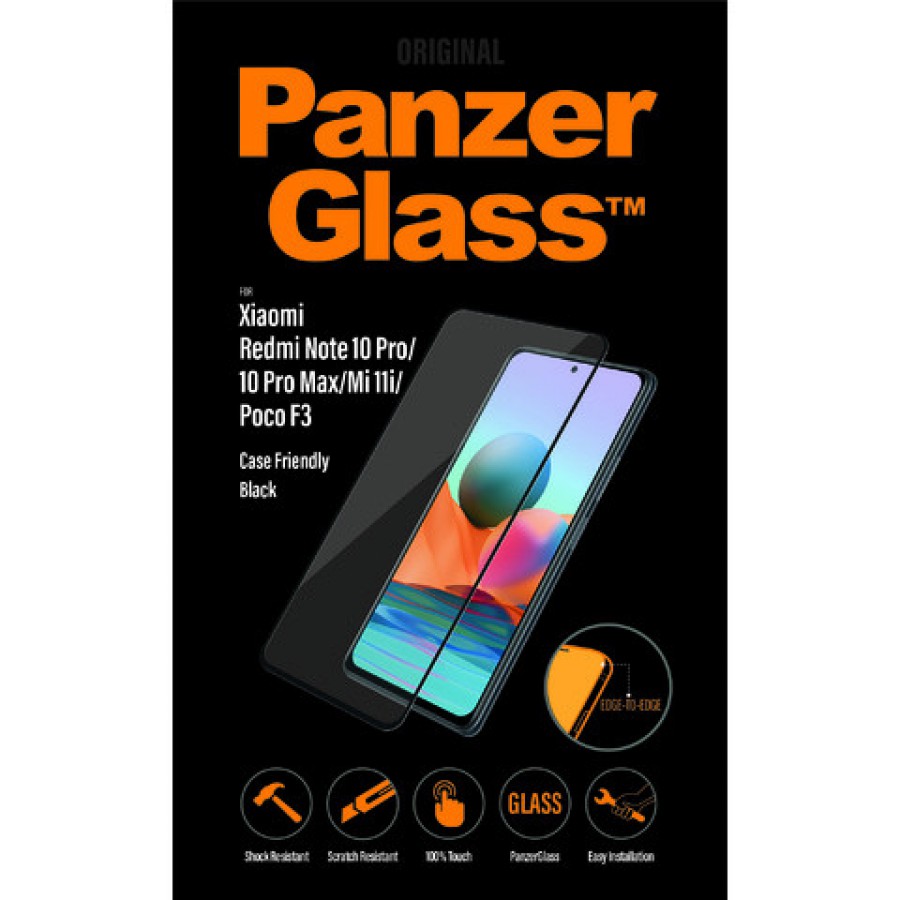 Szkło Hartowane Panzerglass Do Xiaomi Redmi Note 10 Pro/10 Pro Max/Mi 11i/Poco F3 Czarny Do Etui