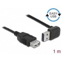 Przedłużacz USB-A M/F 2.0 1m Kątowy Góra/Dół Easy-USB Czarny Delock