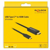 Kabel USB-Cm->HDMI(m) 3m Thunderbolt 3/Displayport Alternate Mode Czarny Delock