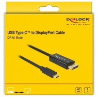 Kabel USB-C(m)->Displayport(m) 3m 4k 60Hz Displayport Alternate Mode Czarny Delock