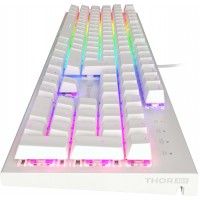 Klawiatura Dla Graczy Genesis Thor 303 White Hiszpańska Podświetlenie RGB Mechaniczna Brown Switch