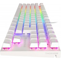 Klawiatura Dla Graczy Genesis Thor 303 Tkl White Hiszpańska Podświetlenie RGB Mechaniczna Brown Switch