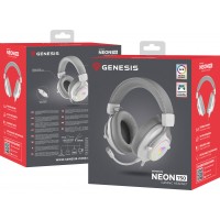 Słuchawki Nauszne Genesis Neon 750 RGB Z Mikrofonem Podświetlenie Białe