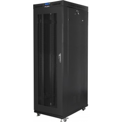 Szafa Instalacyjna Rack Stojąca 19" 37u 800x1000 Czarna Drzwi Perforowane LCD Lanberg Flat Pack