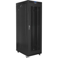 Szafa Instalacyjna Rack Stojąca 19" 37u 800x1000 Czarna Drzwi Perforowane LCD Lanberg Flat Pack