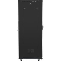 Szafa Instalacyjna Rack Stojąca 19" 37u 800x1000 Czarna Drzwi Perforowane LCD Lanberg Flat Pack