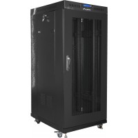 Szafa Instalacyjna Rack Stojąca 19" 15u 800x1000 Czarna Drzwi Perforowane LCD Lanberg Flat Pack