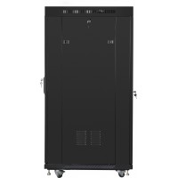 Szafa Instalacyjna Rack Stojąca 19" 15u 800x1000 Czarna Drzwi Perforowane LCD Lanberg Flat Pack