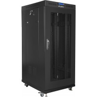 Szafa Instalacyjna Rack Stojąca 19" 22u 800x800 Czarna Drzwi Perforowane LCD Lanberg Flat Pack