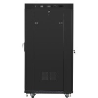 Szafa Instalacyjna Rack Stojąca 19" 22u 800x800 Czarna Drzwi Perforowane LCD Lanberg Flat Pack