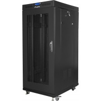 Szafa Instalacyjna Rack Stojąca 19" 22u 800x800 Czarna Drzwi Perforowane LCD Lanberg Flat Pack