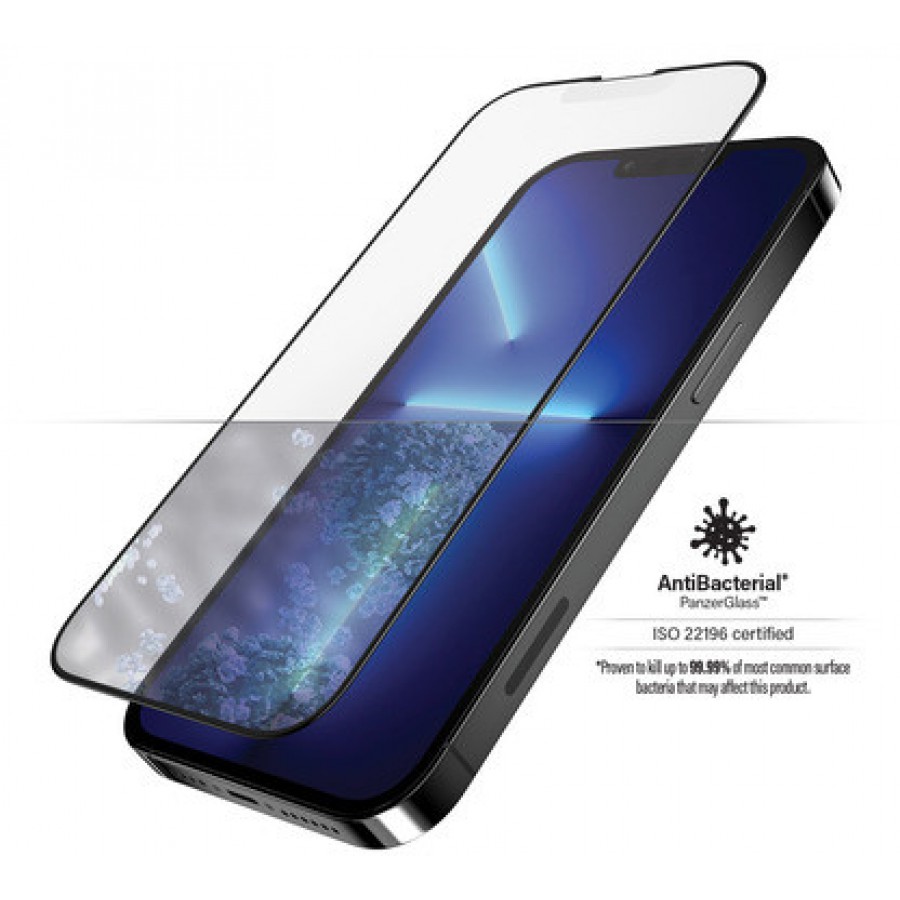 Szkło Hartowane Panzerglass Do Iphone 13 Pro Max Antybakteryjne Anty-Glare Czarny Do Etui