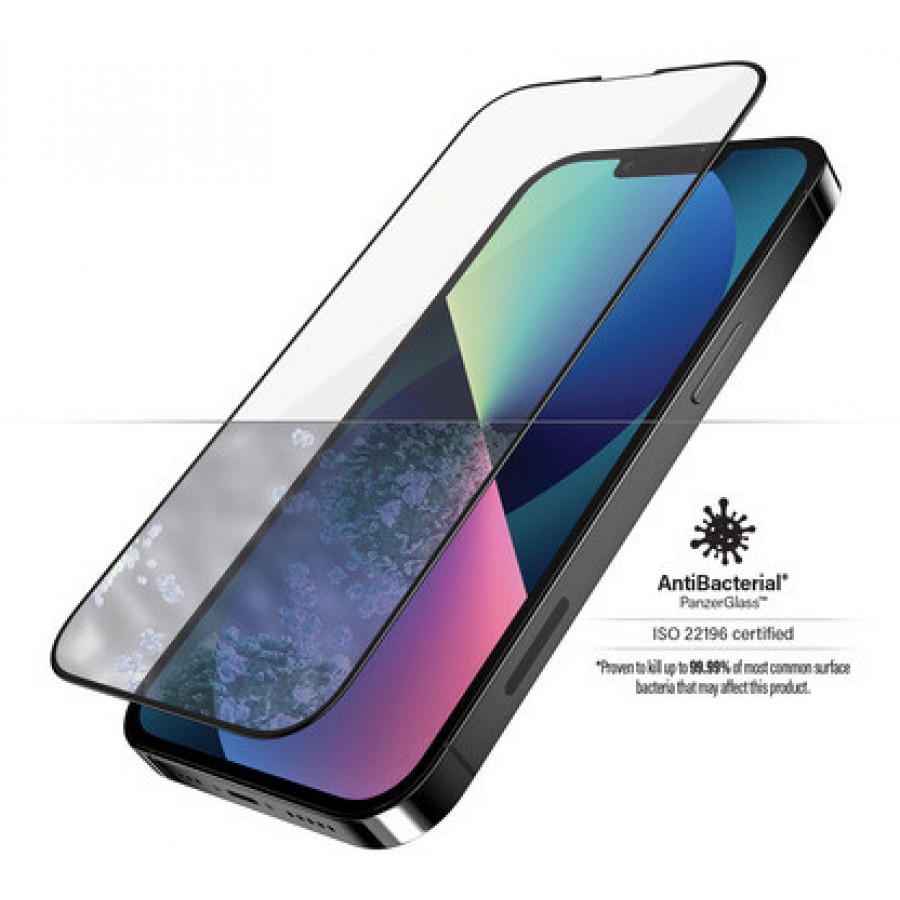 Szkło Hartowane Panzerglass Do Iphone 13/13 Pro Antybakteryjne Czarny Do Etui