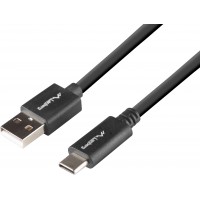 Kabel USB-C(M)->USB-A(M) 2.0 1m Czarny Box QC 3.0 Lanberg