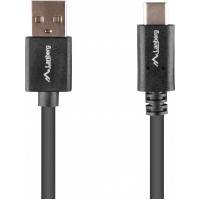 Kabel USB-C(M)->USB-A(M) 2.0 1m Czarny Box QC 3.0 Lanberg