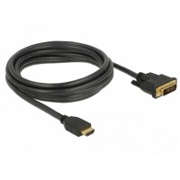 Kabel HDMI(M)->Dvi-D(M)(24+1) 3m Czarny Dual Link Pozłacane Styki Delock