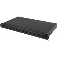 Przełącznica Światłowodowa Lanberg 12XSC Simplex / 12xLC Duplex Rack 19" 1u Czarna + Akcesoria