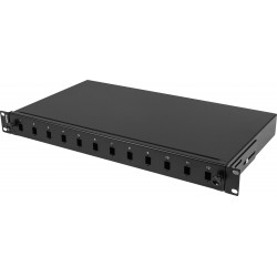 Przełącznica Światłowodowa Lanberg 12XSC Simplex / 12xLC Duplex Rack 19" 1u Czarna + Akcesoria