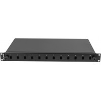 Przełącznica Światłowodowa Lanberg 12XSC Simplex / 12xLC Duplex Rack 19" 1u Czarna + Akcesoria