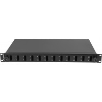 Przełącznica Światłowodowa Lanberg 12XSC Duplex / 12xLC Quad Rack 19" 1u Czarna + Akcesoria