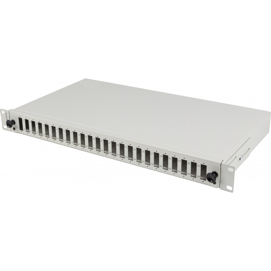 Przełącznica Światłowodowa Lanberg 24XSC Duplex / 24xLC Quad Rack 19" 1u Szara + Akcesoria