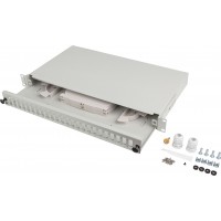 Przełącznica Światłowodowa Lanberg 24XSC Duplex / 24xLC Quad Rack 19" 1u Szara + Akcesoria