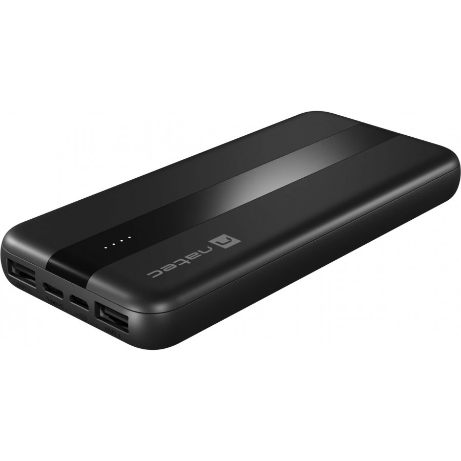 Powerbank Natec Trevi Slim 10000mAh 2x USB-A + 1x USB-C Czarny