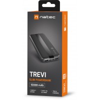 Powerbank Natec Trevi Slim 10000mAh 2x USB-A + 1x USB-C Czarny