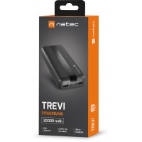 Powerbank Natec Trevi 20000mAh 2x USB-A + 1x USB-C Czarny