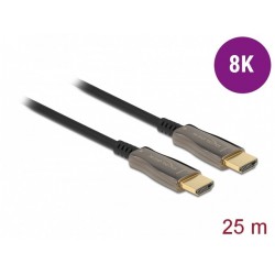 Kabel HDMI M/M V2.1 25m 8k 60Hz Optyczny Aktywny Czarny Delock