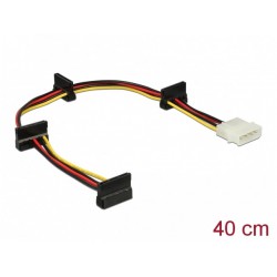 Kabel Zasilający Wewnętrzny Molex(M)->4x Sata(F) 40cm Delock