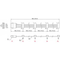 Kabel Zasilający Wewnętrzny Molex(M)->4x Sata(F) 40cm Delock