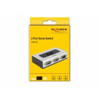 Switch Delock 2x RS232 Szary