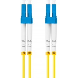 Patchcord Światłowodowy SMLC/UPC-LC/UPC Duplex 3.0mm LSZH G657A1 1m Żółty Lanberg