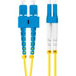 Patchcord Światłowodowy SMSC/UPC-LC/UPC Duplex 3.0mm LSZH G657A1 1m Żółty Lanberg