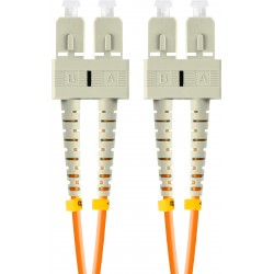 Patchcord Światłowodowy MM SC/UPC-SC/UPC Duplex 3.0mm Om2 50/125 LSZH 2m Pomarańczowy Lanberg