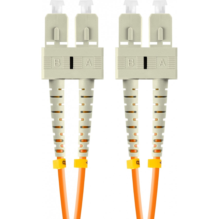 Patchcord Światłowodowy MM SC/UPC-SC/UPC Duplex 3.0mm Om2 50/125 LSZH 2m Pomarańczowy Lanberg