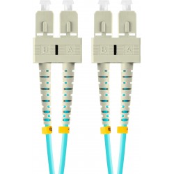 Patchcord Światłowodowy MM SC/UPC-SC/UPC Duplex 3.0mm Om3 50/125 LSZH 1m Aqua Lanberg