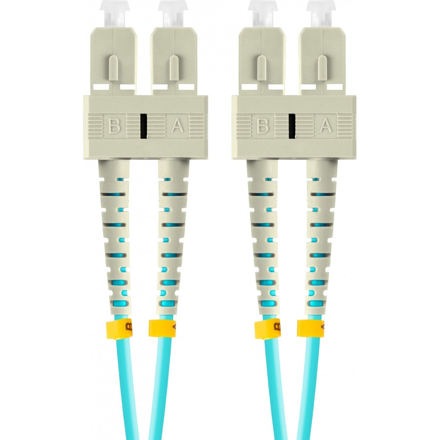 Patchcord Światłowodowy MM SC/UPC-SC/UPC Duplex 3.0mm Om3 50/125 LSZH 1m Aqua Lanberg