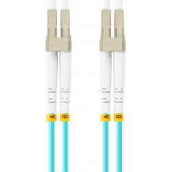 Patchcord Światłowodowy MM LC/UPC-LC/UPC Duplex 3.0mm Om3 50/125 LSZH 1m Aqua Lanberg